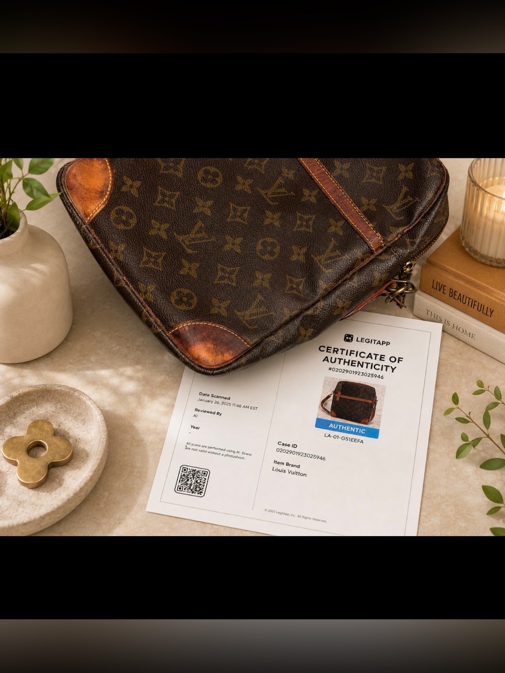 Authentic Louis Vuitton Monogram Crossbody with COA - Picture 5 of 6